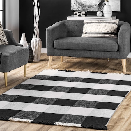 Nuloom Fay Buffalo Plaid Fringe Area Rug 5ft x 8ft EVTL01A-508
